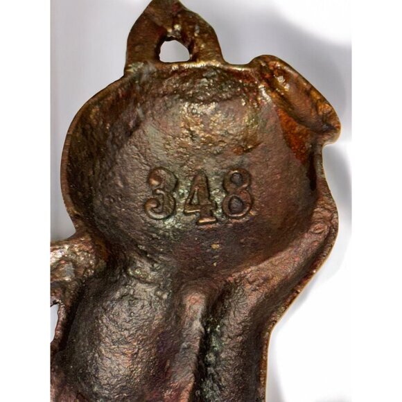 Vintage Cast Iron Wall Art Plaque Copper Finish Woman Carrying Jug #348 - Picture 6 of 6